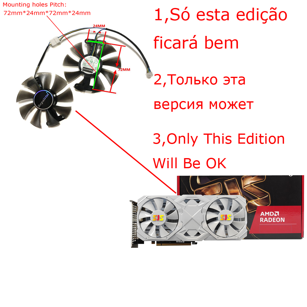 2Pcs/Set,Video Cards Fan,FL801 - огляд і ціна Rx 580 8Gb 2048Sp Gpu